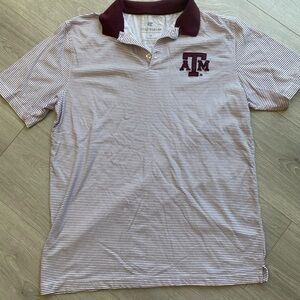 Colosseum Maroon and White Striped Polo